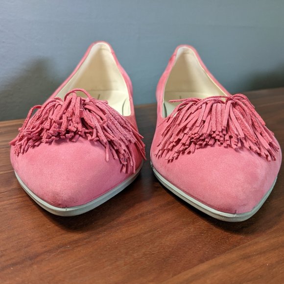 Ecco pom pom pointed toe ballet flats pink/fushia - Picture 1 of 10